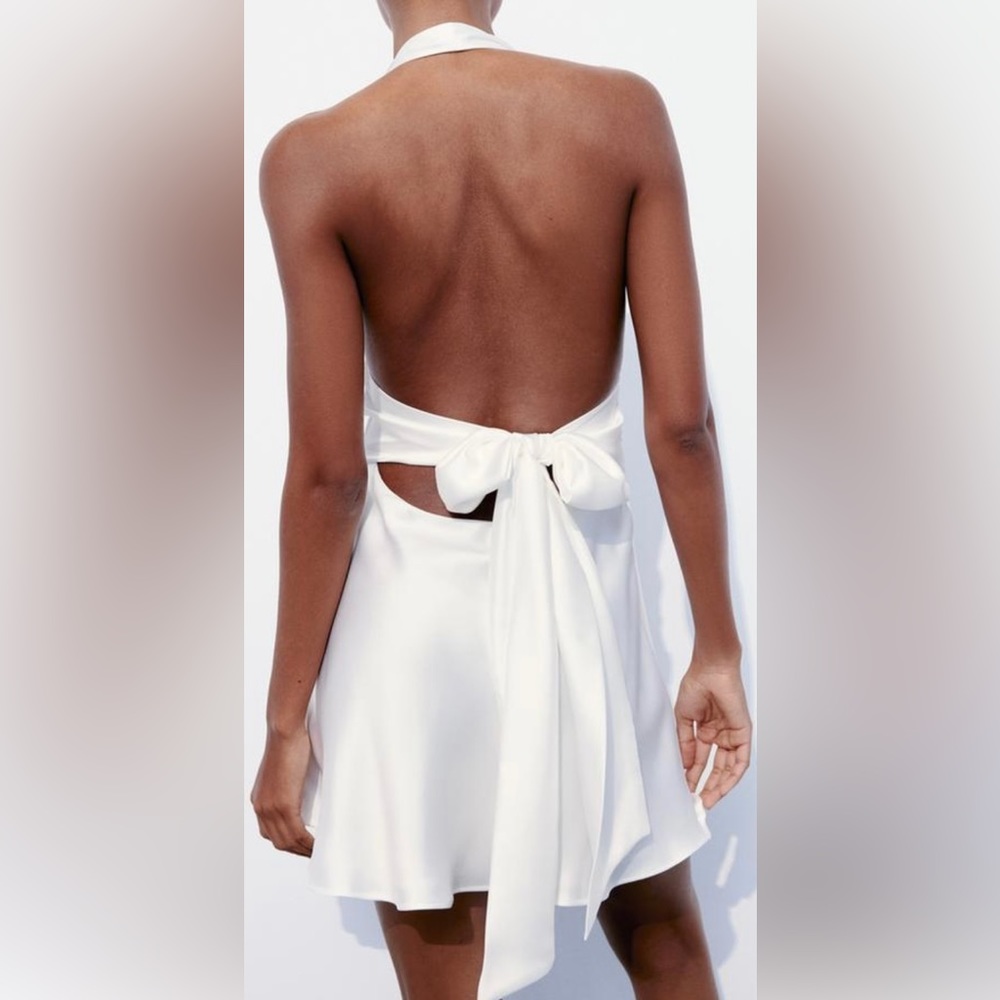 ZARA Satin Halter Dress